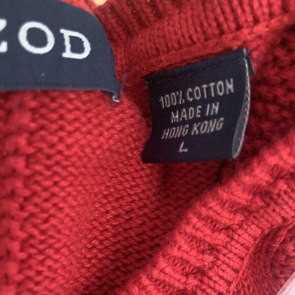 IZOD MEN'S RED KNIT LONG SLEEVE PULL-OVER SWEATER SIZE LARGE-EUC - Picture 7 of 7
